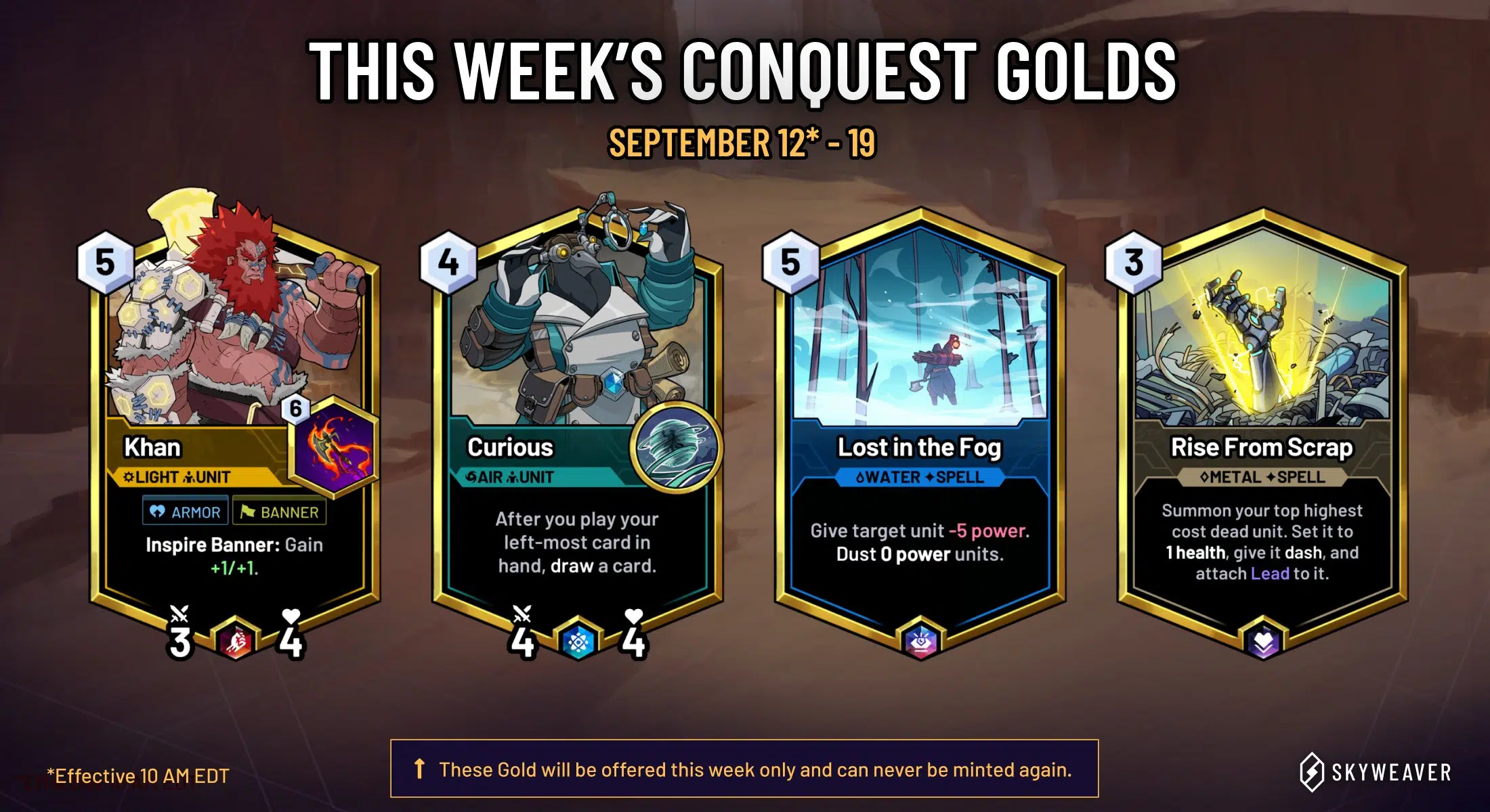 Conquest Gold Cards